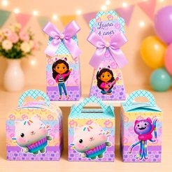 Kit Festa Casa Mágica da Gabby Fácil de Montar Lembrancinha Infantil Papelaria Personalizada