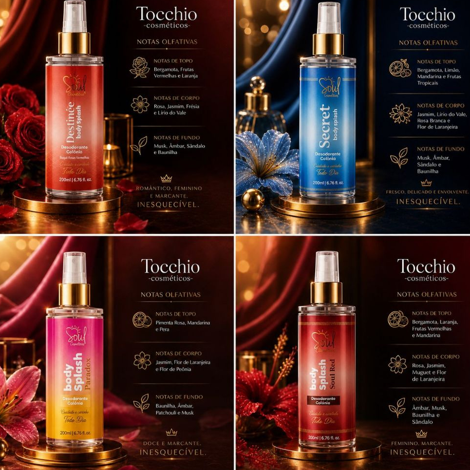 Body Splash SOUL TRADICIONAL FEMININO 200ML - DESODORANTE CORPORAL - ALTA FIXAÇÃO  - DIA E NOITE