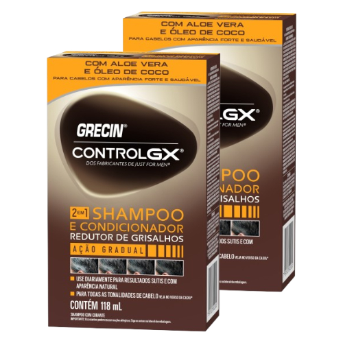 Kit 2x Grecin Control GX Shampoo e Condicionador 2x1 118ml