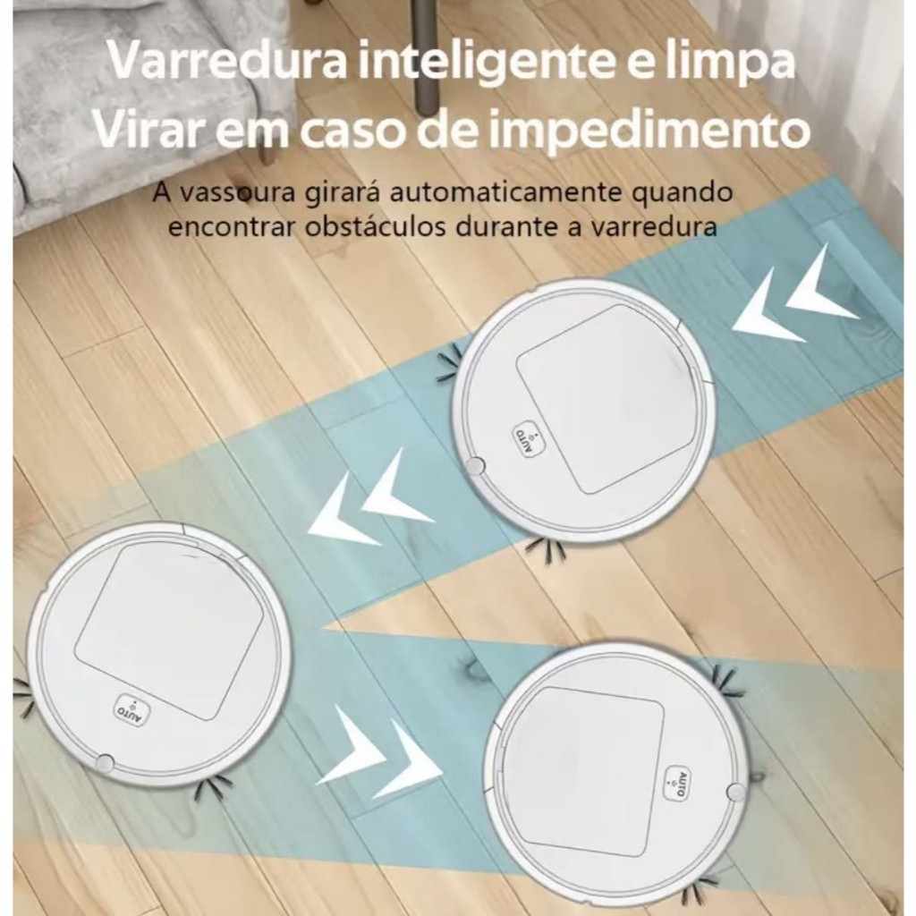 Robô23cm Varredora/Aspirador De Pó 1200PA Automática 3 Em 1 Limpeza Doméstica Robótico Inteligente E Silencioso