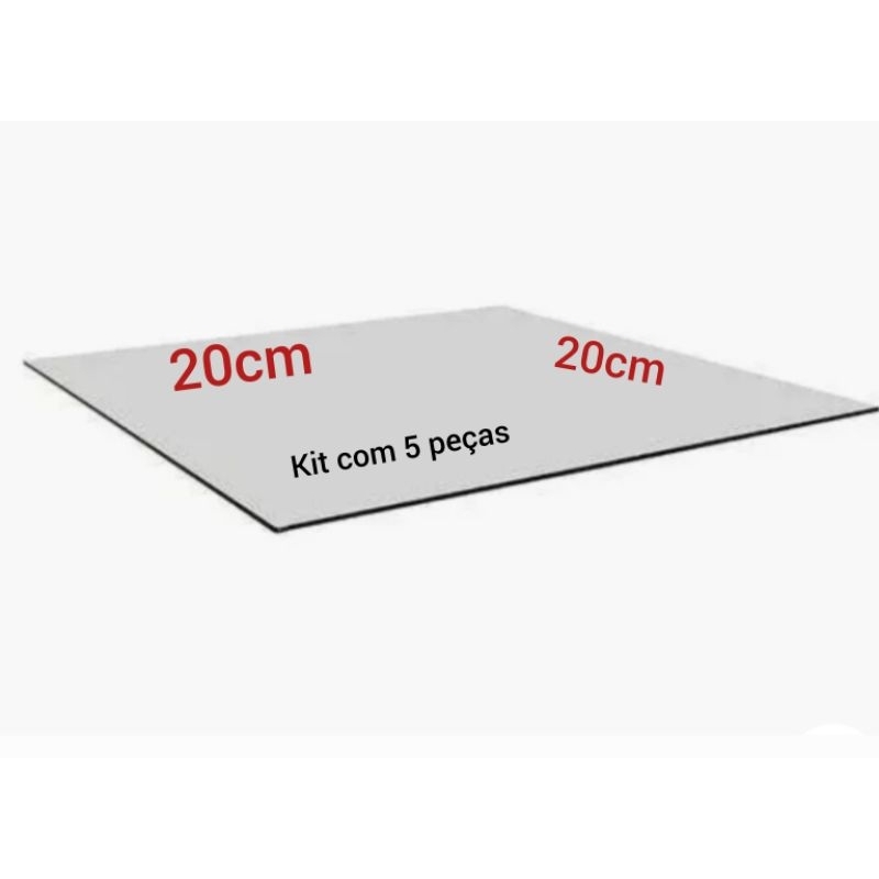 Vidro Para Balcão Modulado Incolor 4mm 20x20 Cx Com 5 Vidros