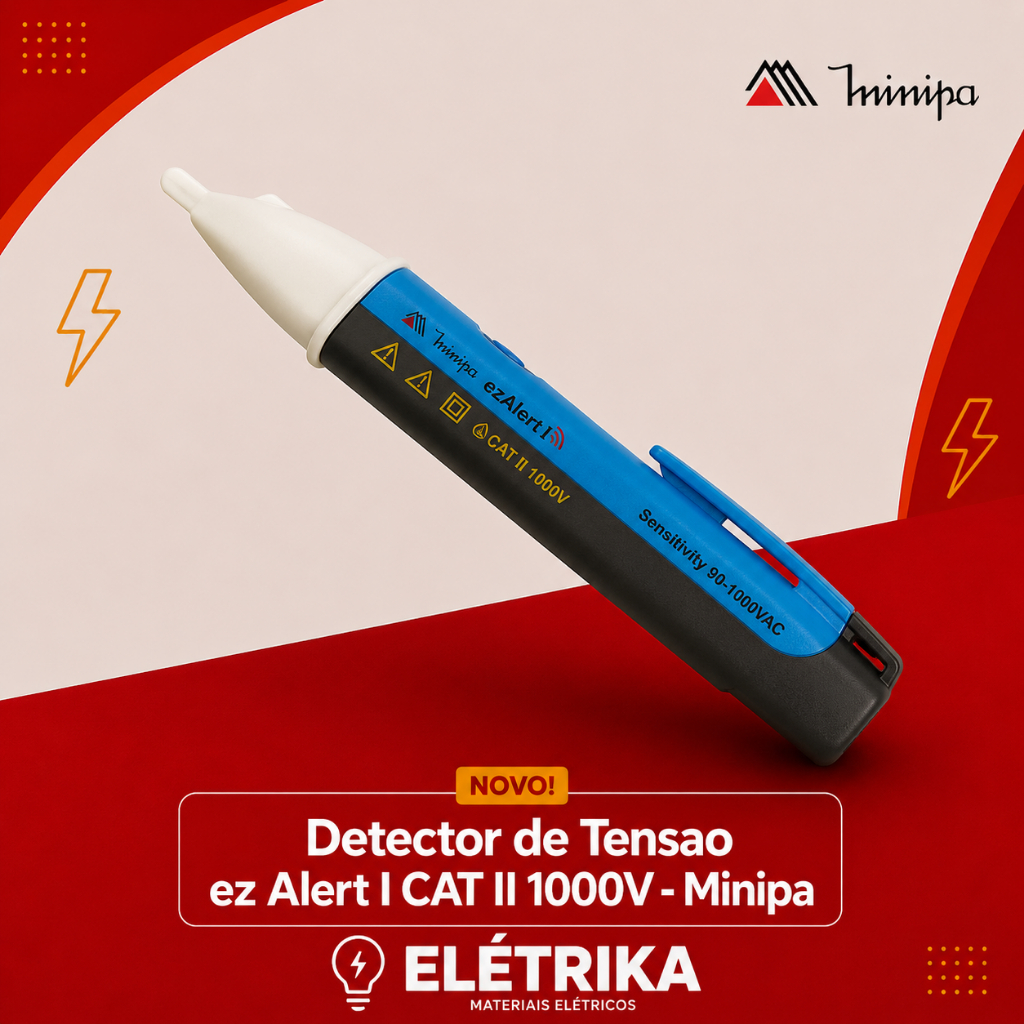 Detector de Tensao ez Alert I CAT II 1000V - Minipa
