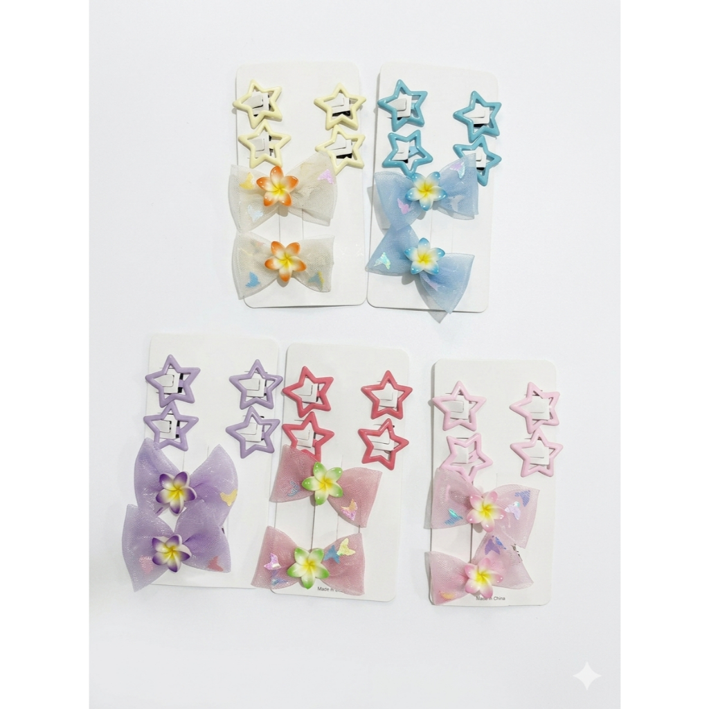 Presilha de Cabelo em Forma de Estrela – Coloridas, Cute, Antiderrapantes, Para Meninas e Adultos