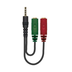 Adaptador P3 Y para Headset ELG AAVGP3 Fone + Microfone 15cm Preto