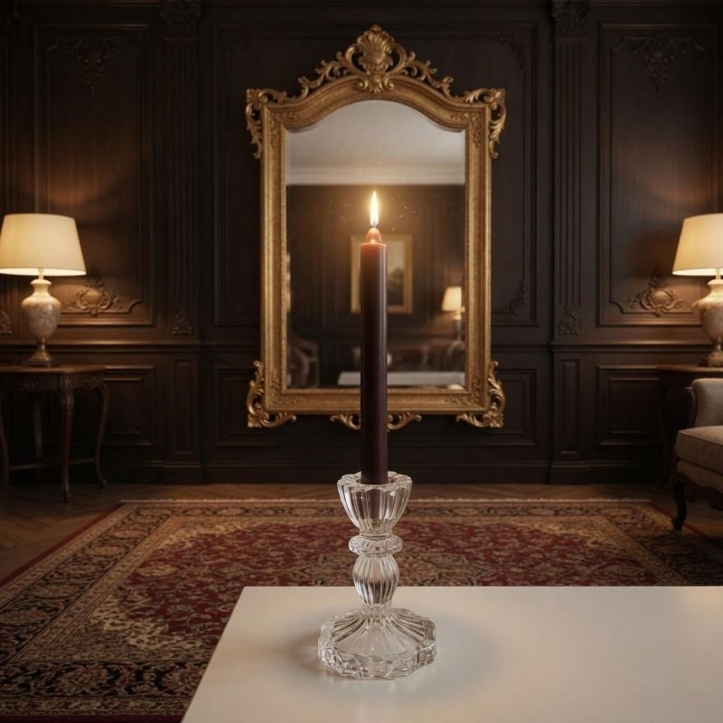 Castiçal Porta Velas Vidro Transparente Suporte Vela Decoração Candelabro Clássico