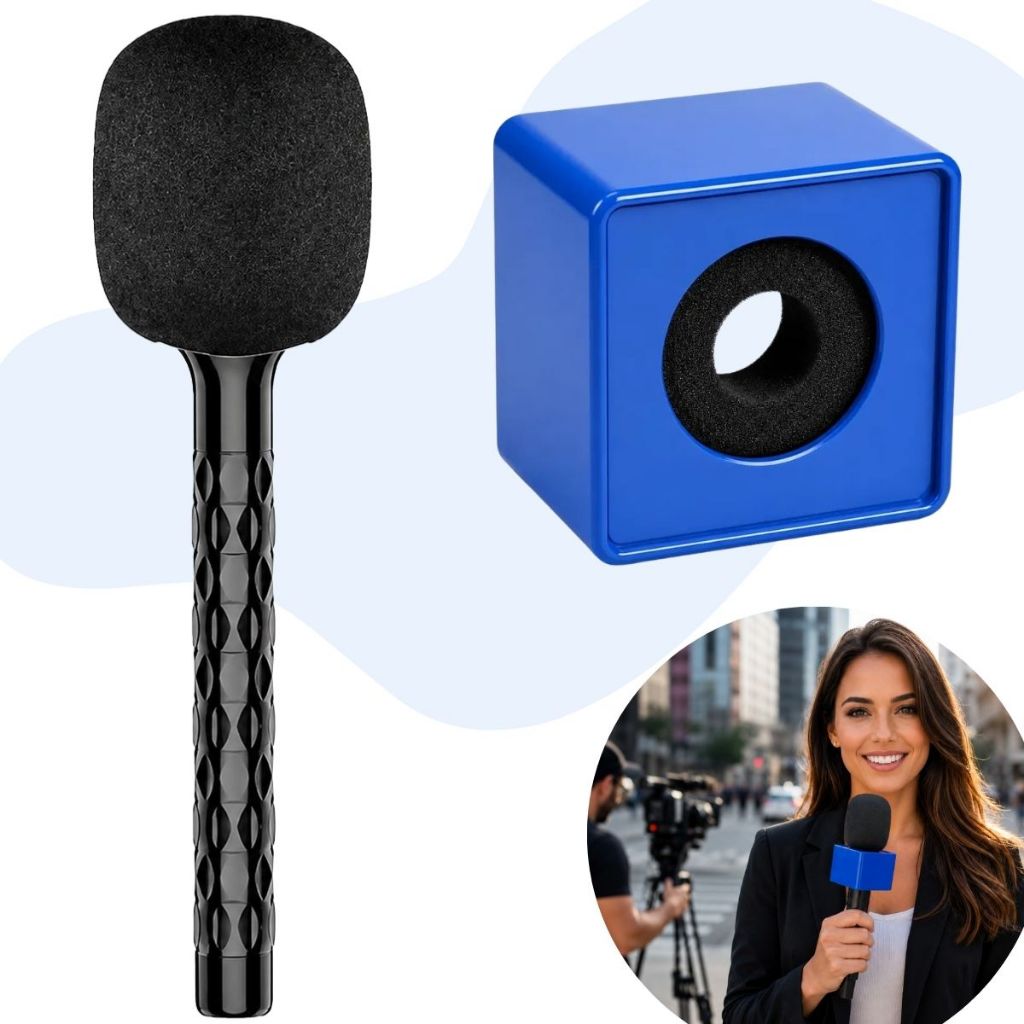 Suporte Adaptador Mão Microfone + Canopla Hollyland Lark M2 Reportagem Jornalismo