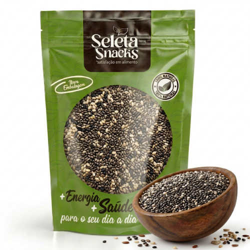 Semente De Chia Premium Natural Rica Em Ômega 3 Sem Glúten