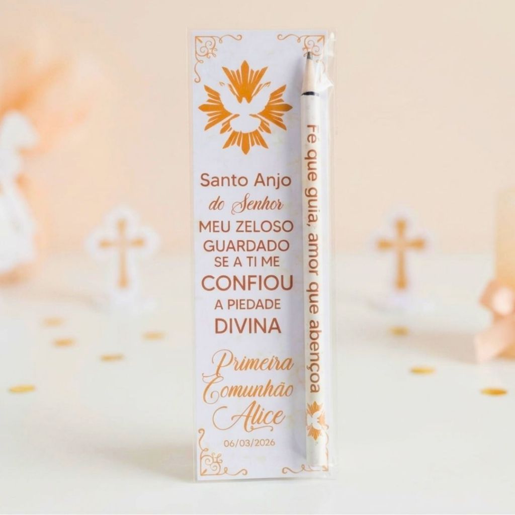 Lápis Personalizado Primeira Eucaristia Batizado Comunhão/ Lembrancinha para Festa/ Aniversário