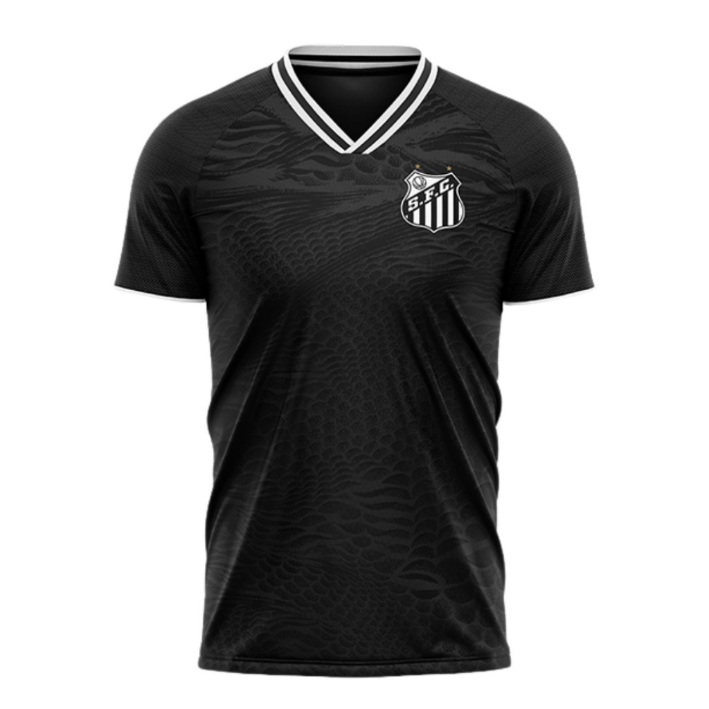 Camisa Santos Ponto Braziline Preta Masculino Oficial