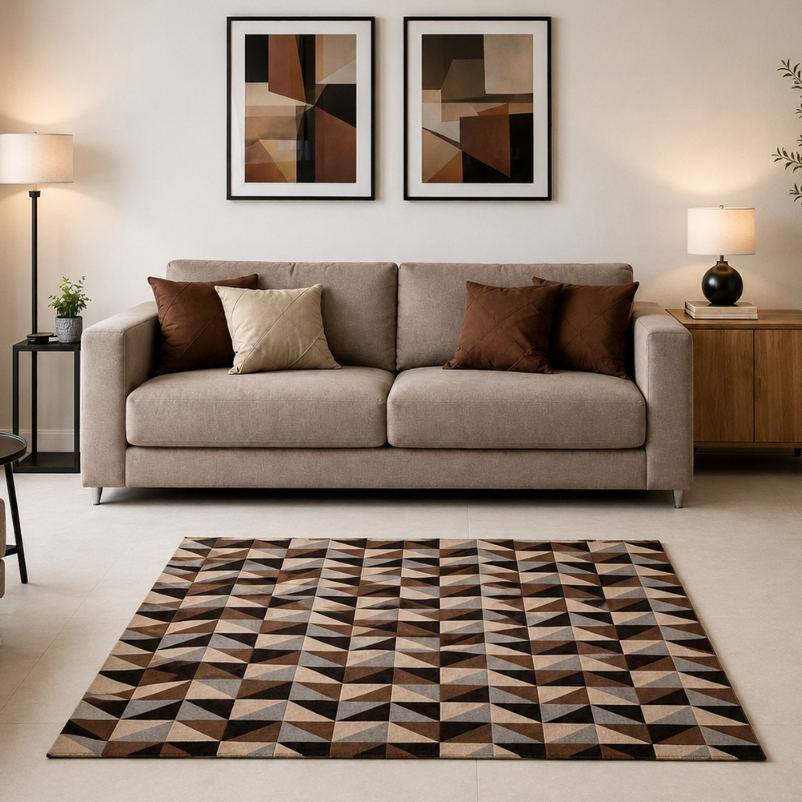 Tapete Sala Quarto Geométrico 1,00 x 1,40 Várias Estampas Antiderrapante Jacquard