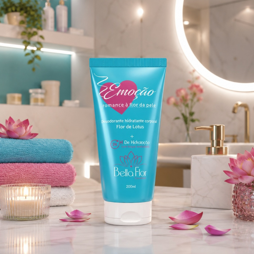 Hidratante Corporal Bella Flor Emoção 200ml Todos os Tipos de Pele Hidratação Maciez