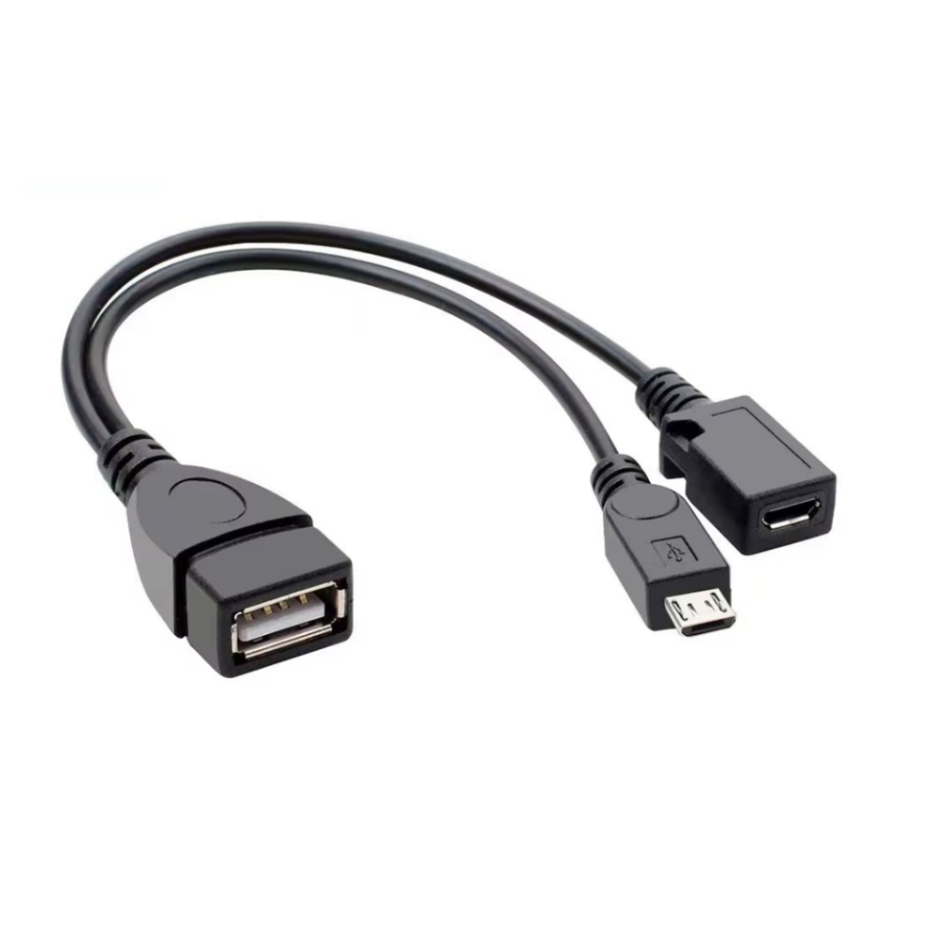 20cm 2 en 1 Micro USB Host Power Y Splitter USB 2,0 adaptador de Terminal de puerto OTG Cable para Fire Tv 3 o 2a genera