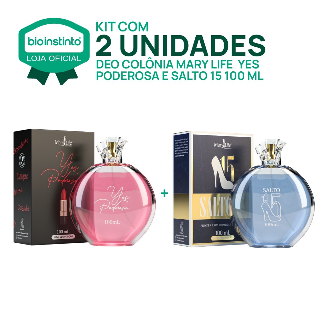 Perfume SALTO 15 + YES PODEROSA Mary Life Longa duração Elegante Fixação Intensa 100ml