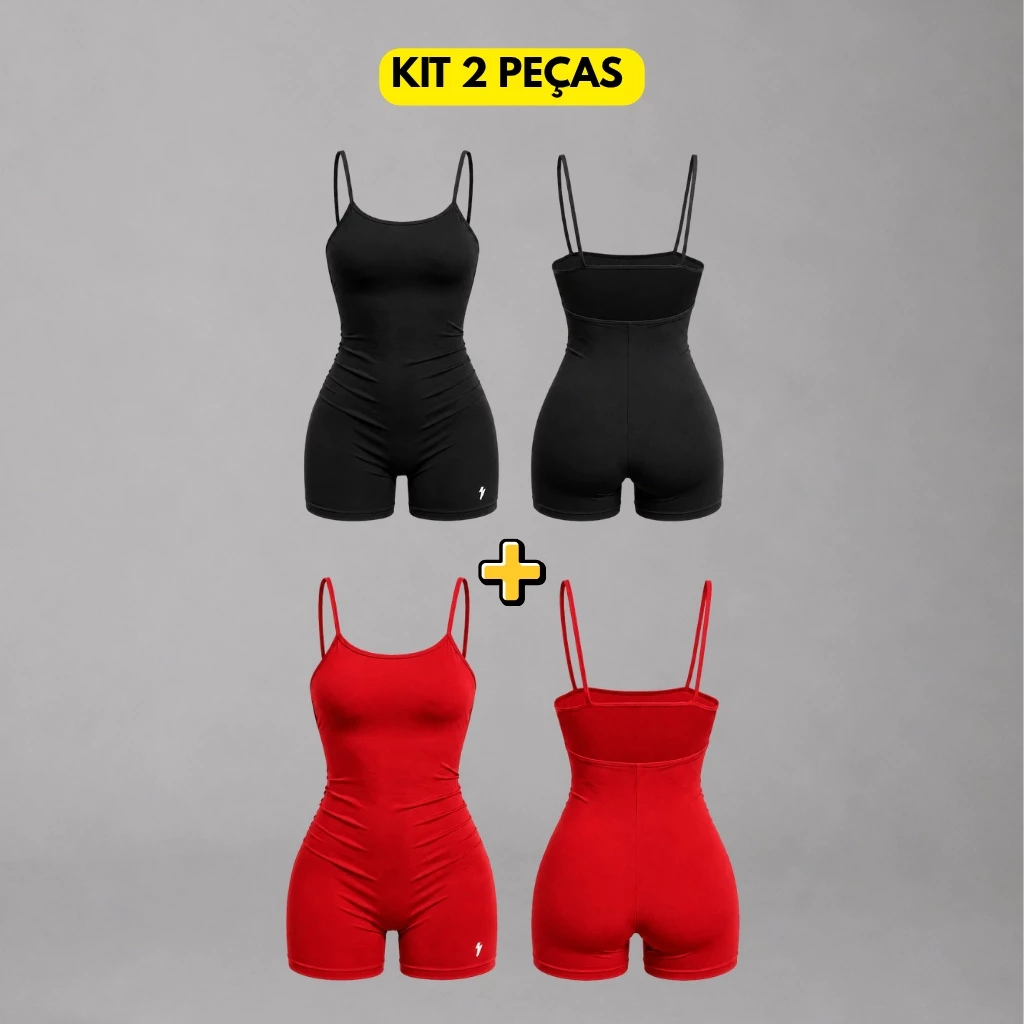 Kit 2 Macaquinho Feminino Fitness Zero Transparência Academia Corrida — imagem 1