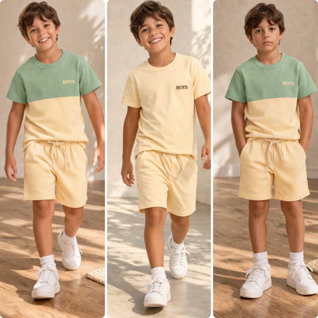 Conjunto Infantil Masculino e Juvenil 2 Peças Blusa + Short