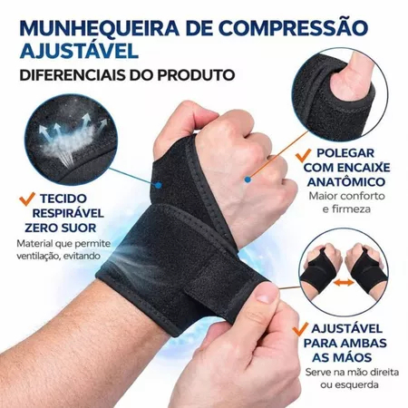 Munhequeira Ortopédica Para Tendinite Pulso Aberto Órtese Ajustável Compressão Resistente Promoção