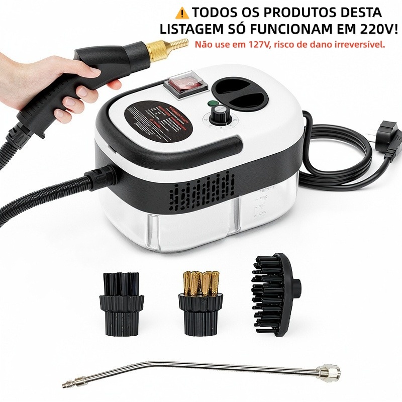 Limpador A Vapor De Alta Temperatura 2500W 220v 1200ml com acessórios E Pressão Limpeza Móvel Multifuncional Cozinha