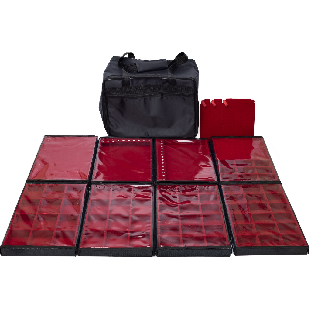 Bolsa Grande Porta Joias Completa 8 Bandejas Organizadoras para Joias Bijuteria Viagem Guarda Joia