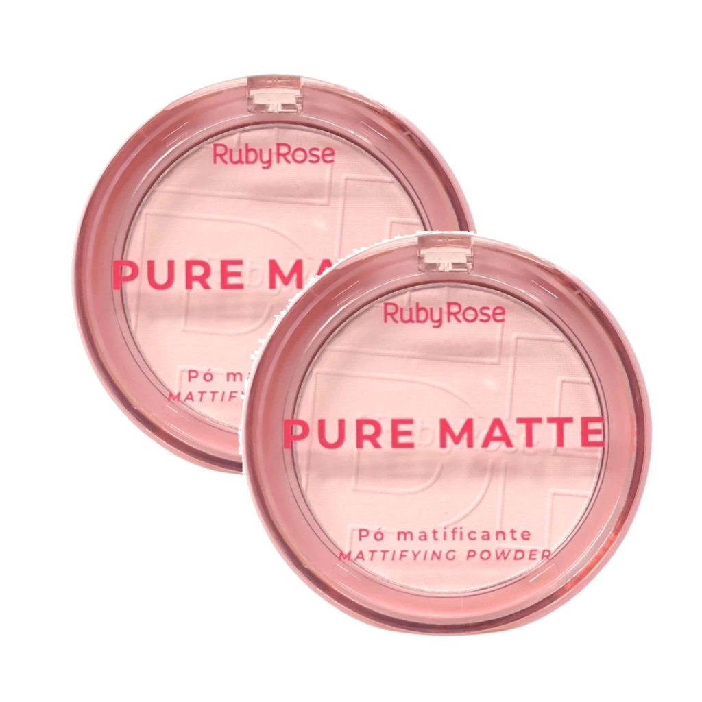 Pó Compacto Ruby Rose Pure Matte Matificante Ultrafino