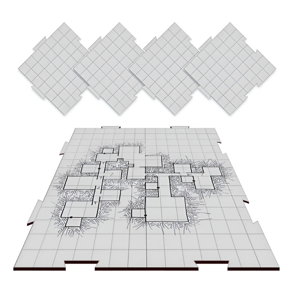 Grid De Batalha Modular Riscável 4 Peças (7x7) Rpg Battle