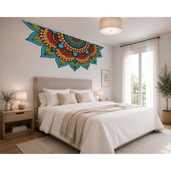 Adesivo de Parede para Sala e Quarto Mandala Papel de Parede Auto colante