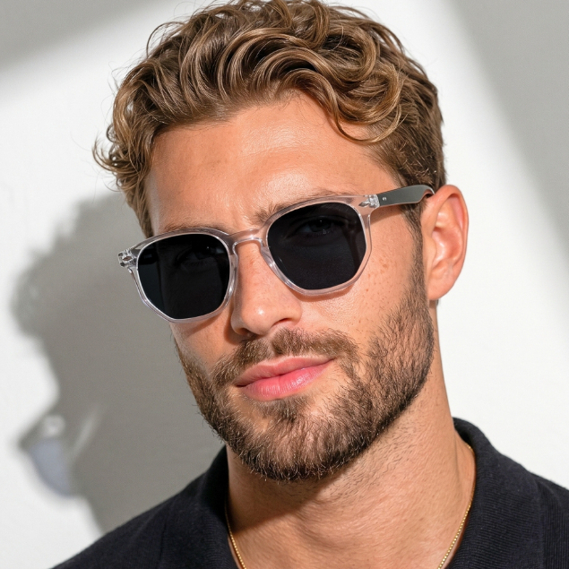 Imagem Óculos de Sol Tulum Cristal e Preto Ônix Hexagonal Premium Vintage Retrô uv400 Feminino Masculino