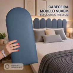 Kit Até 10 Cabeceiras Nuvem Em Courino Premium c/dupla face autocolante Solteiro, Casal, Quuen, king