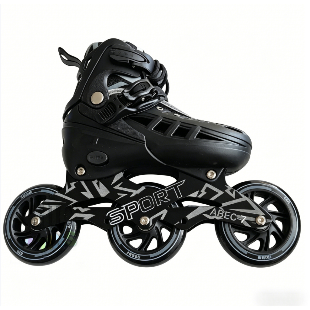 Patins Inline De 4 Rodas Reta Roller Ajustável Masculino Feminino Promoção Preto