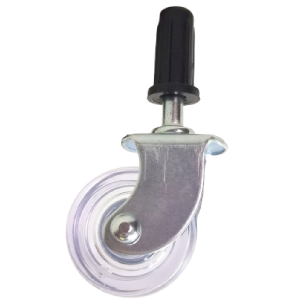 Kit 100 Rodízio com Rodinha de Pino e Bucha de 1/2 roda 4cm p/ botijão Roda 114 cristal
