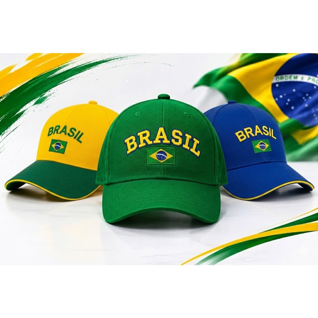 Boné Do Brasil Adulto Copa do Mundo 2026 Neymar Aba Curva Unissex Masculino Feminino Torcida Brasileiro.
