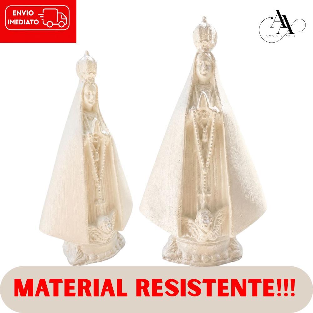 Kit 10und Imagem Nossa Senhora Aparecida 15cm  Perolada Lisa Detalhada Lembrancinha Padrinho caixa.