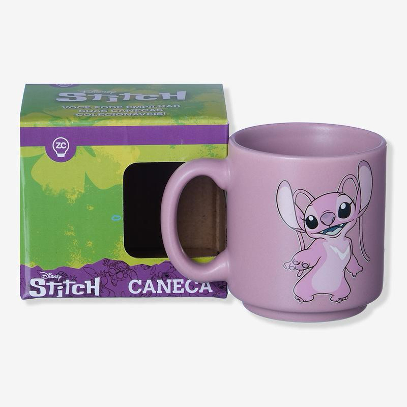 Caneca Cerâmica para Café - Angel (Stitch/Disney) 100ml - COM CAIXA