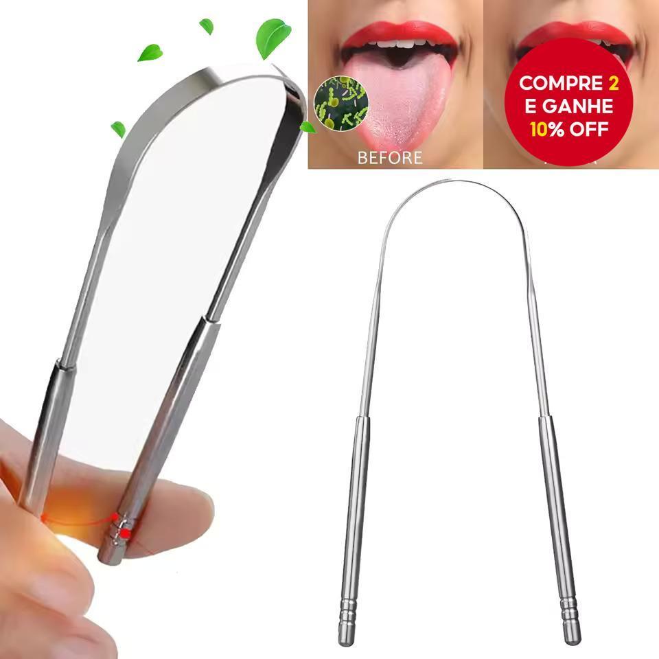 2 Pcs Higiene Saúde Bucal - Modelo Premium 100% Cobre Puro Higienizador Para Raspagem Lingual