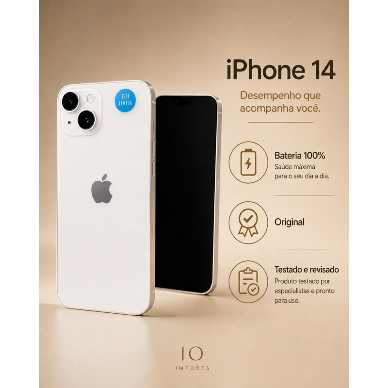 iPhone 14 128GB Classe A Bateria 100% Seminovo original