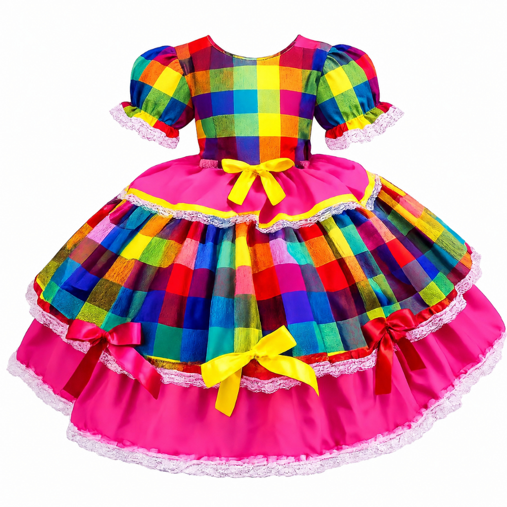Vestido Infantil Festa Junina Julina Caipirinha São João Caipira Quermesse.