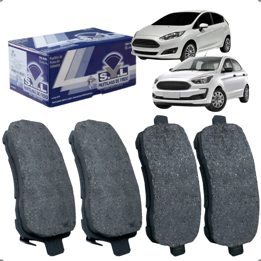 Kit Pastilha Freio Dianteira Syl New Fiesta Ka Hatch Sedan 2011 2012 2013 2014 2015 2016 a 2021