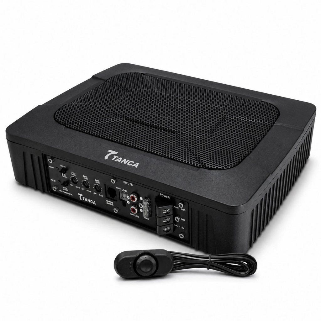 Caixa Amplificada Slim Subwoofer Ativo 6x9 100w Rms Tanca Vortex Com Controle de Ganho