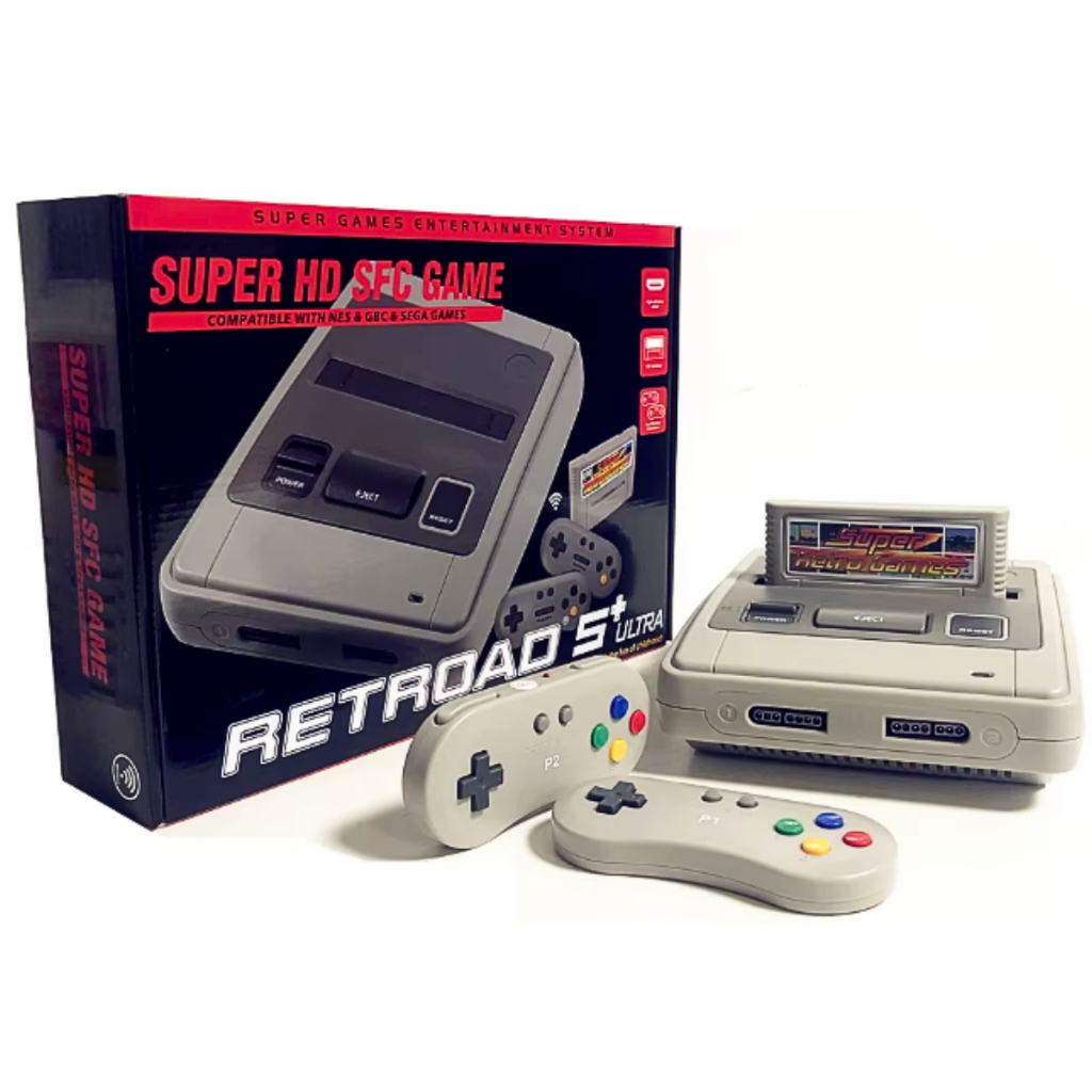 Retroad 5 Ultra Console de Videogame Compatível Super Nintendo Snes em HD 2 Controles Sem Fio
