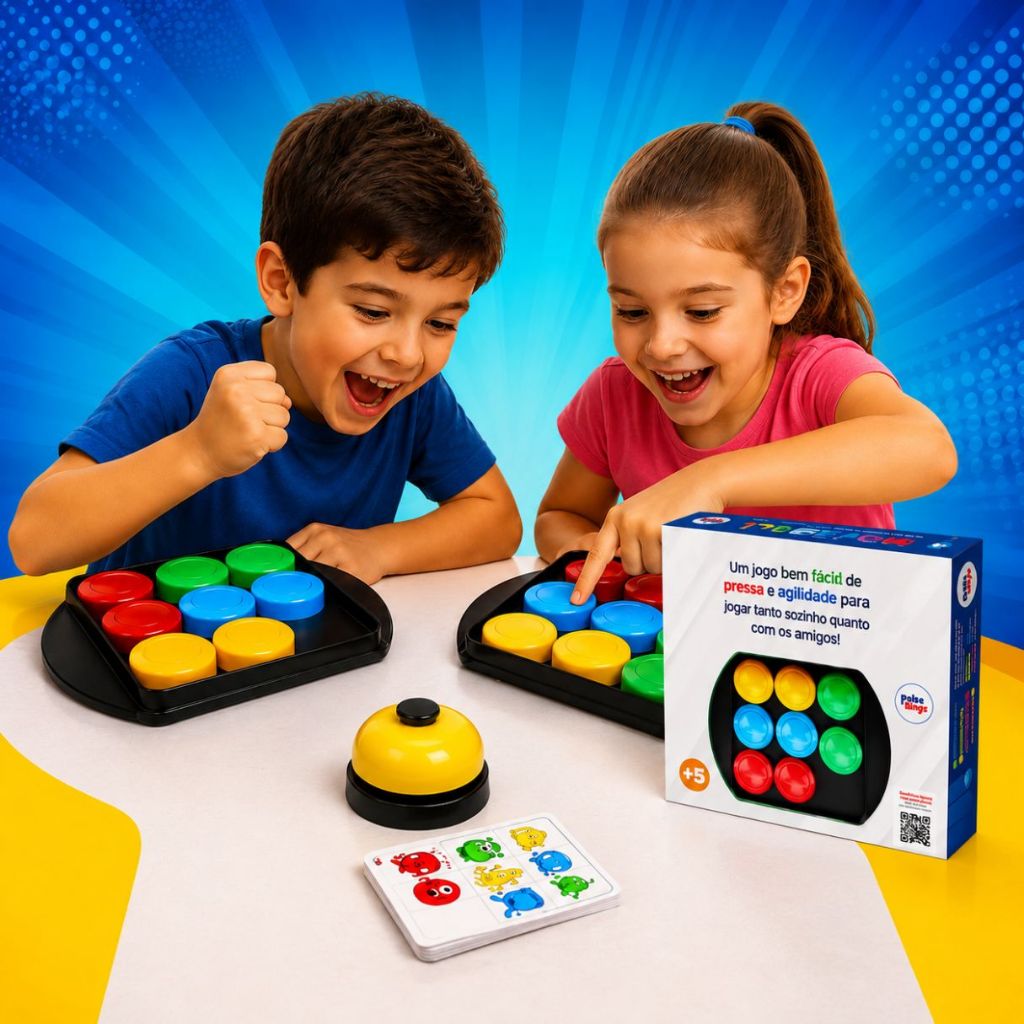 Jogo De Botões Brinquedo Educativo Move Ball Cartas Infantil