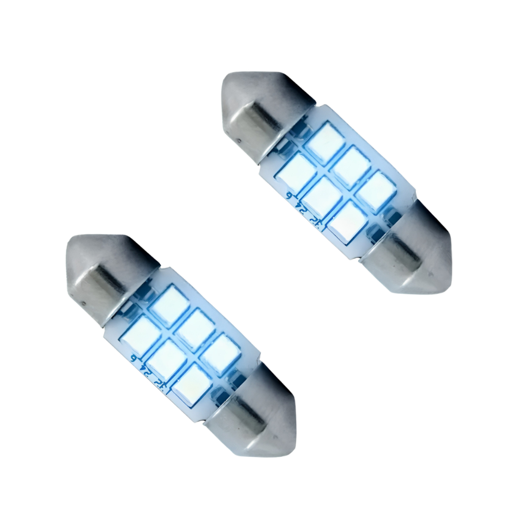 Lampada Torpedo 35 Mm Led Azul Lanterna Interna Teto