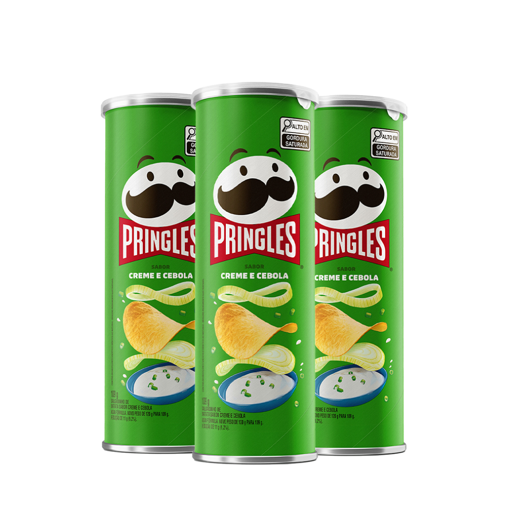 Combo Batata Pringles Creme E Cebola 3 Unidades