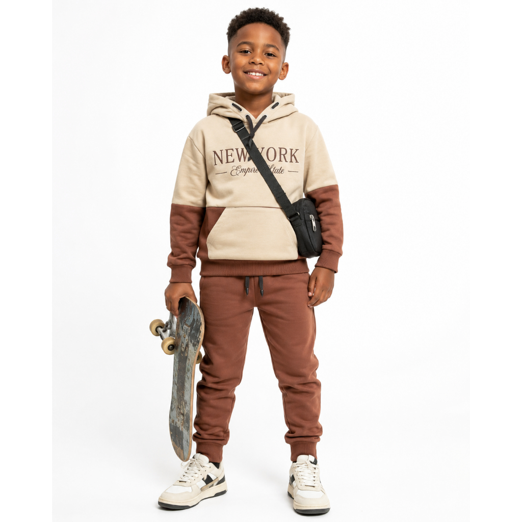 Conjunto Moletom Canguru Masculino Infantil Inverno Casual Confortável
