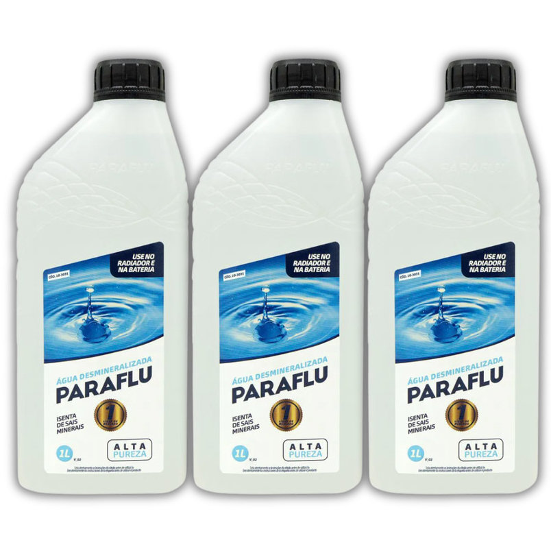 Kit 3L Água Desmineralizada PARAFLU 10-3031 1L