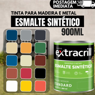 Tinta Esmalte Sintético Madeira e Metal Extracrill Alto Brilho 900ML OU 225ML Base Solvente