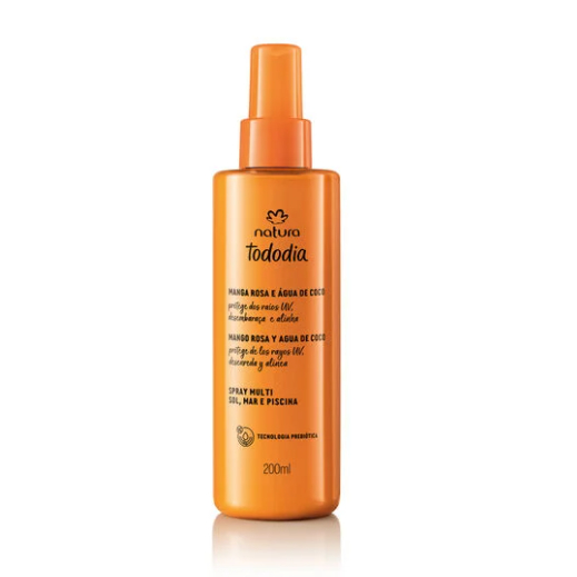 Spray Multi Sol, Mar e Piscina Natura Tododia Manga Rosa e Água de Coco 200 ml Natura