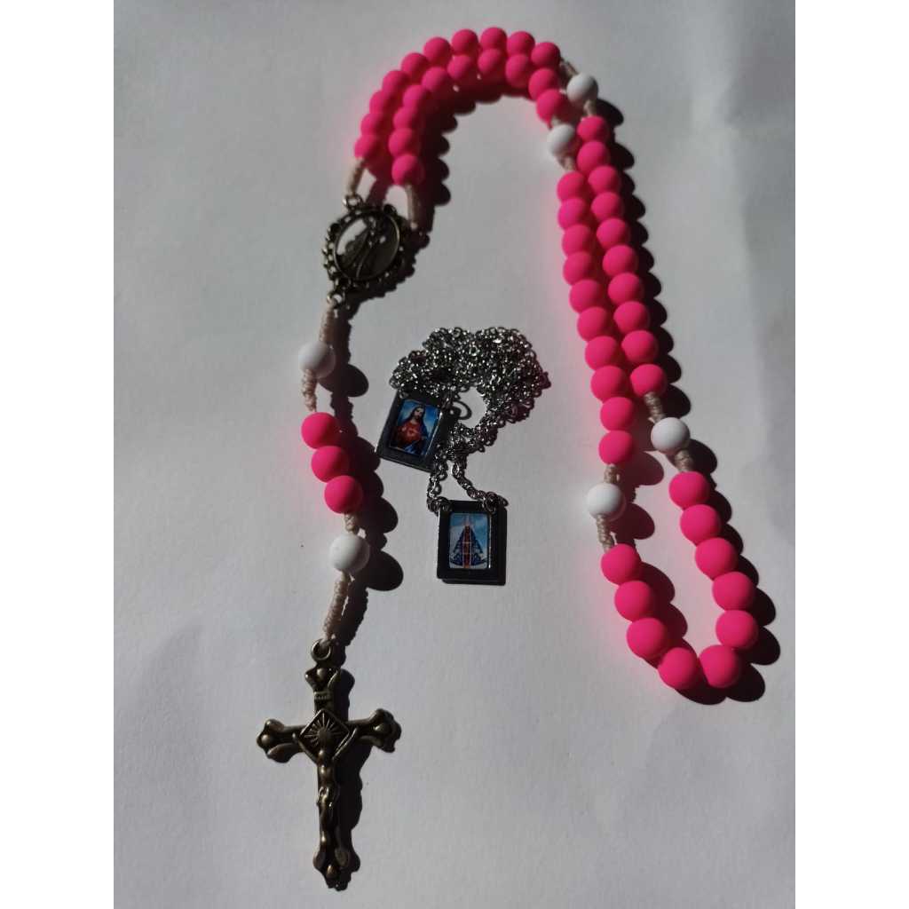 Nossa Senhora Aparecida Kit religioso, terço artesanal, escapulário, presente católico, devoção, proteção, oração
