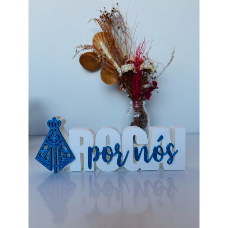 Placa Decorativa Rogai por NóS Nossa Senhora Aparecida - Quadro Religioso CatóLico para Parede