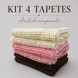 Kit Jogo Tapete de Banheiro Antiderrapante 58x38cm Tapete Bolinha Macarrão Microfibra Absorvente