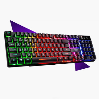 Teclado Gamer Semi-Mecânico USB Iluminação LED RGB Rainbow Anti-Ghosting Resistente a Agu…