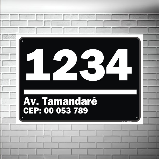 Placa com SEU SENDEREÇO Personalizada - Número Residencial e Nome da Rua Avenida Estrada casa cep